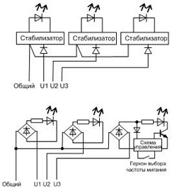 Электрическая схема сигнализаторов ВС-4-3СФ